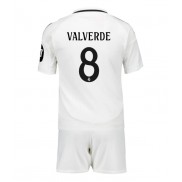 Billiga Real Madrid Federico Valverde #8 Hemmatröja Barn 2024-25 Kortärmad (+ Korta byxor)